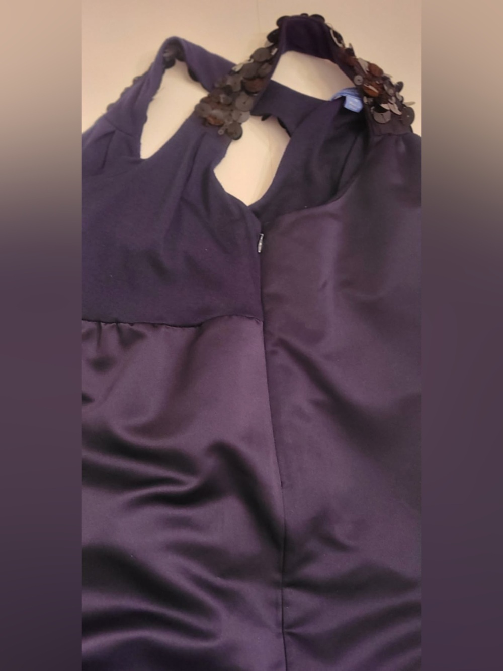 Simply Vera Vera Wang Navy and Black Midi Dress with Embellished Straps - Picture 9 of 16